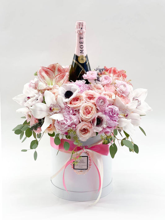 Moet Rose Flower Basket - M Ny Flowers